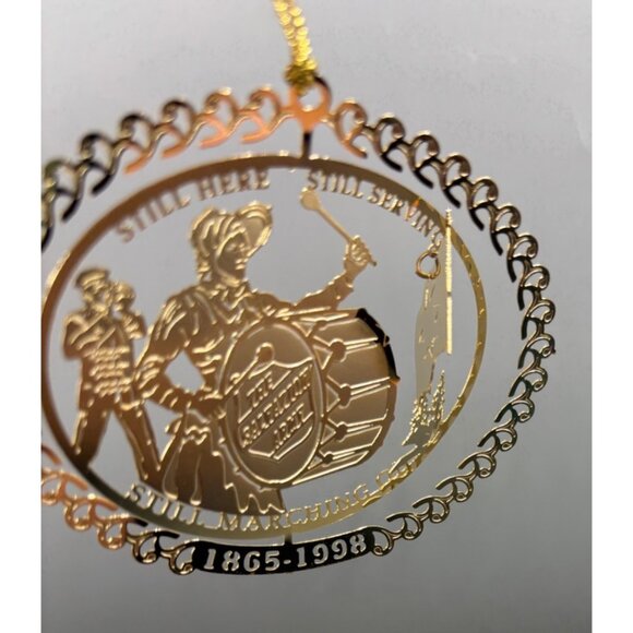 Vtg 80s 90s Gold Tone Brass Christmas Ornament Collection 10 Pc - Picture 3 of 11